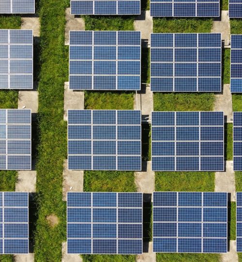 white and blue solar panels